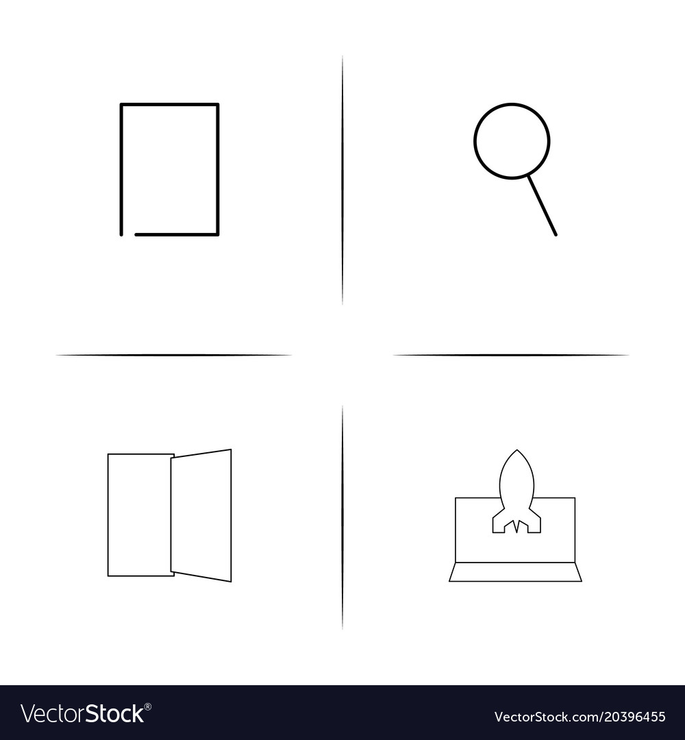 Web and text simple linear icon setsimple outline