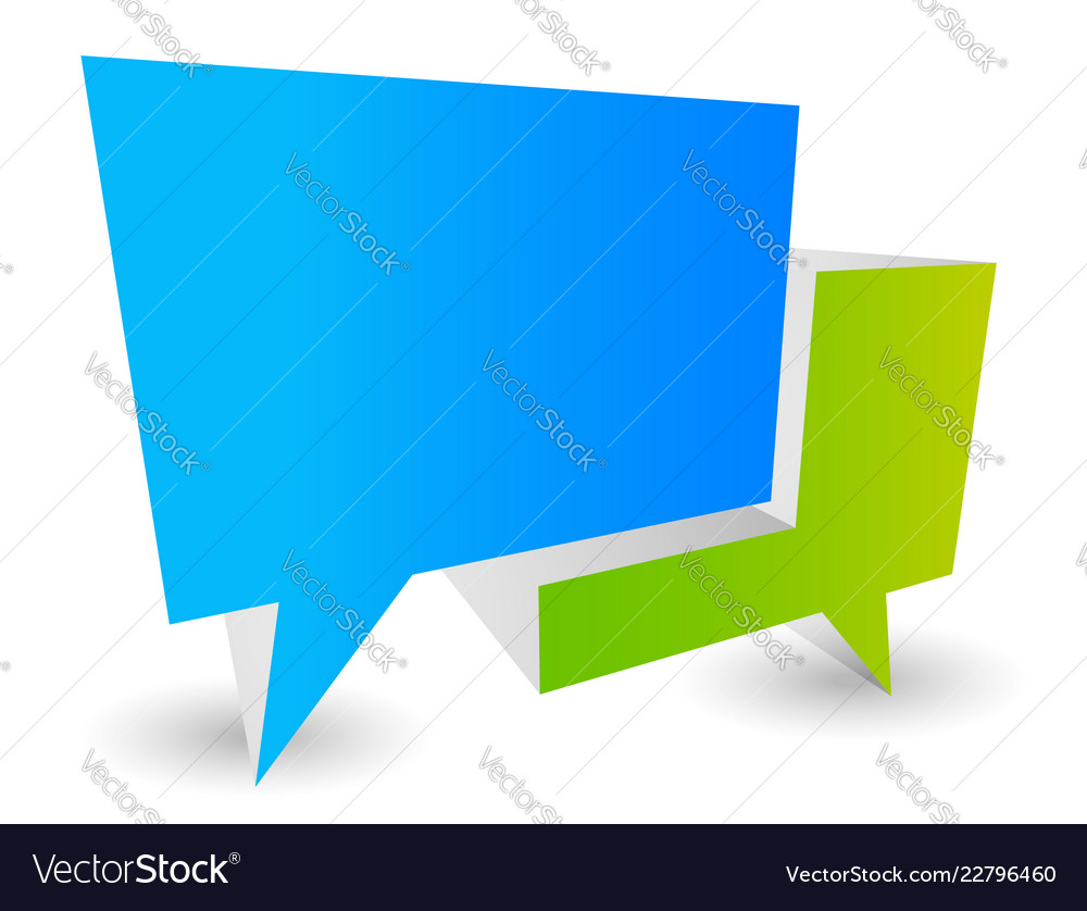 3d of two overlapping speech or talk bubbles vector image 3d of two overlapping speech or talk bubbles