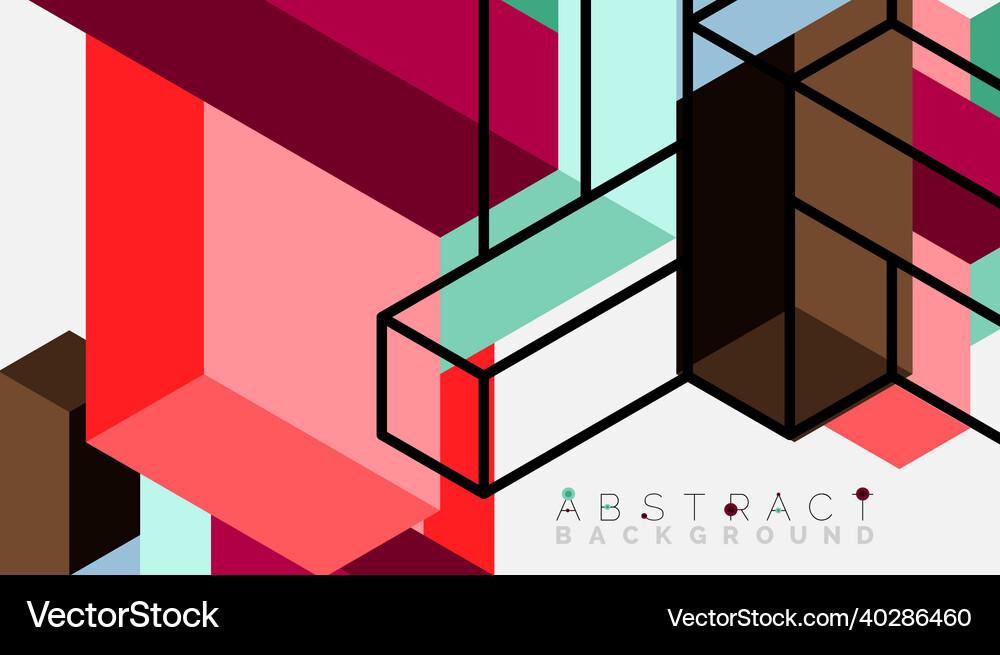 Abstract background 3d cubes cubic elements Vector Image