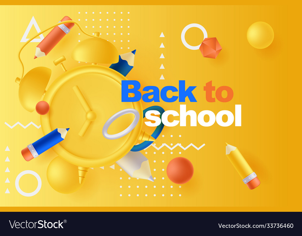 Back to school poster banner design template Vector Image