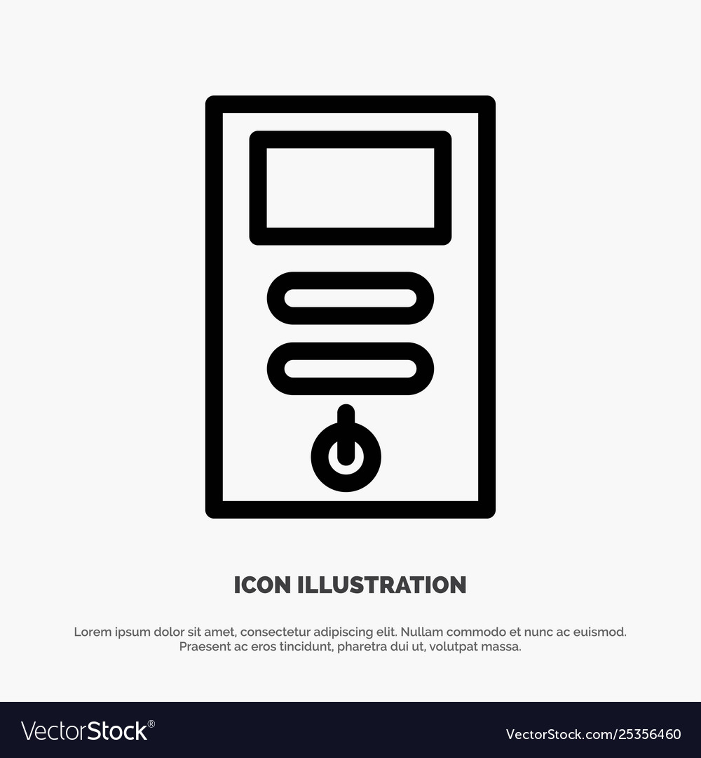 Computer cpu pc stabilizer line icon vector image Computer cpu pc stabilizer line icon