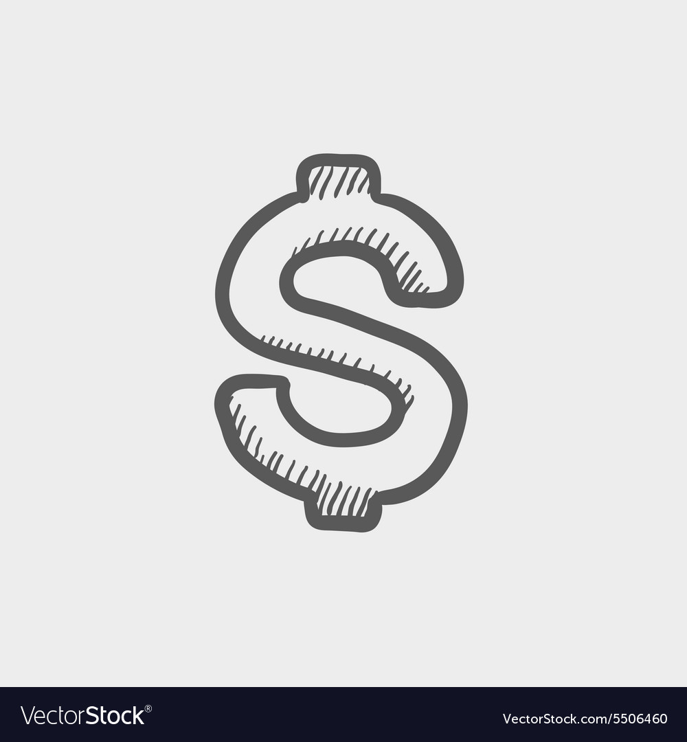 Dollar symbol sketch icon