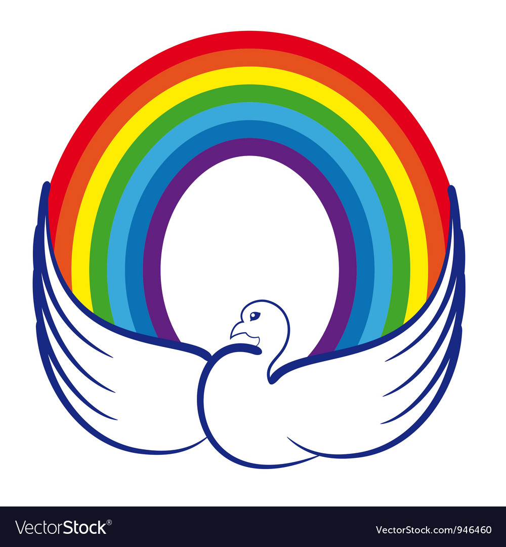 Dove with rainbow