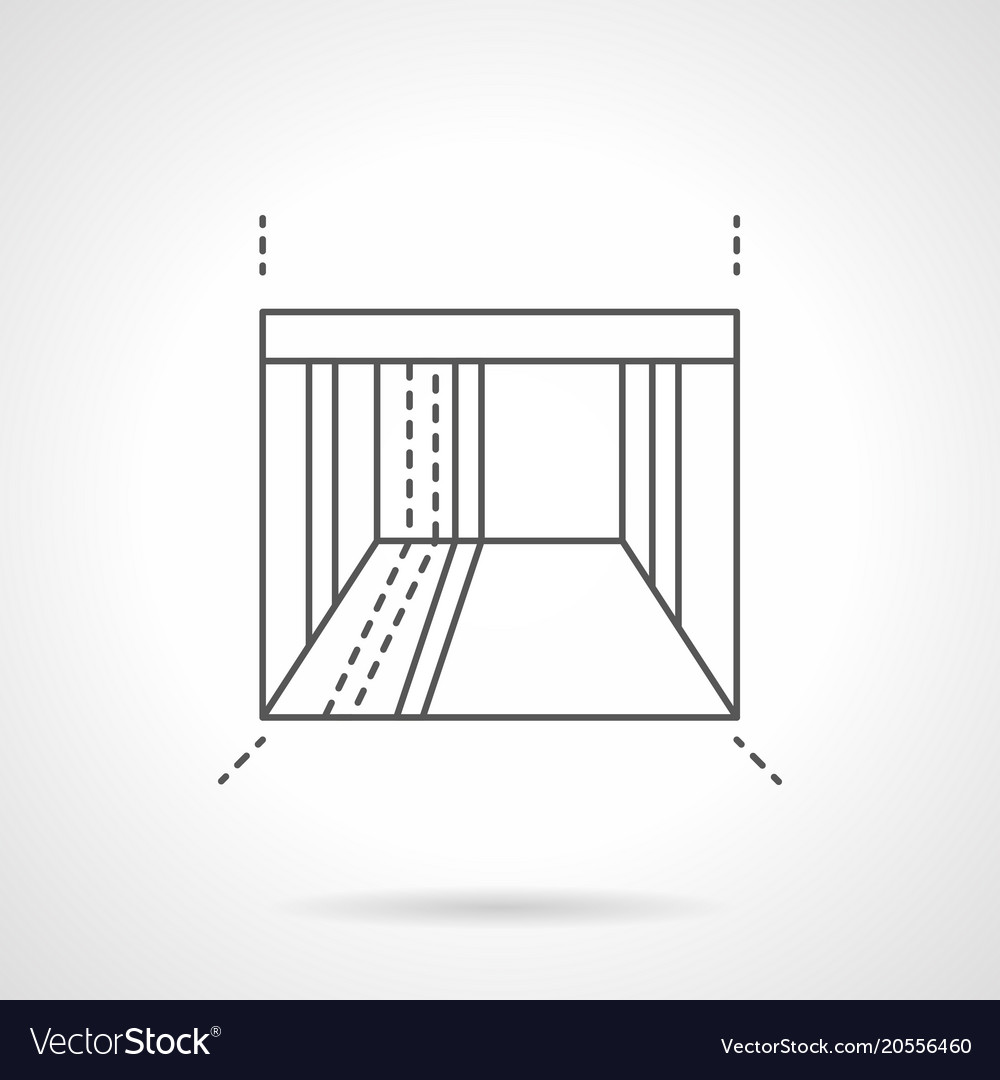 Empty showroom flat line icon