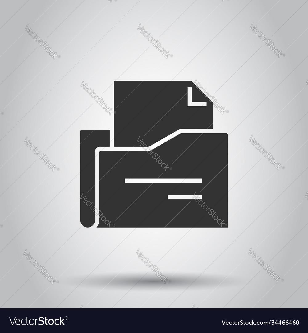 File folder icon in flat style documents archive vector image File folder icon in flat style documents archive