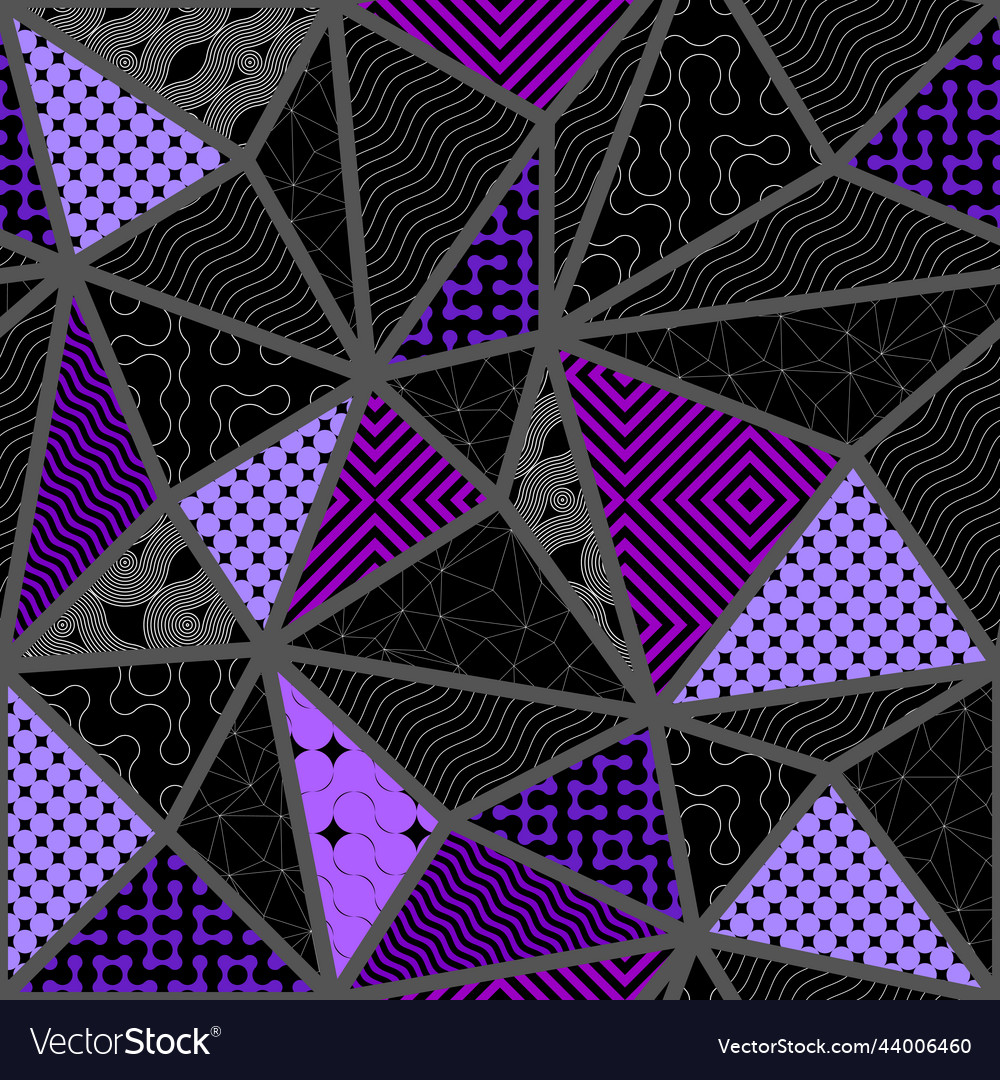 Geometric seamless abstract pattern low poly style vector image Geometric seamless abstract pattern low poly style