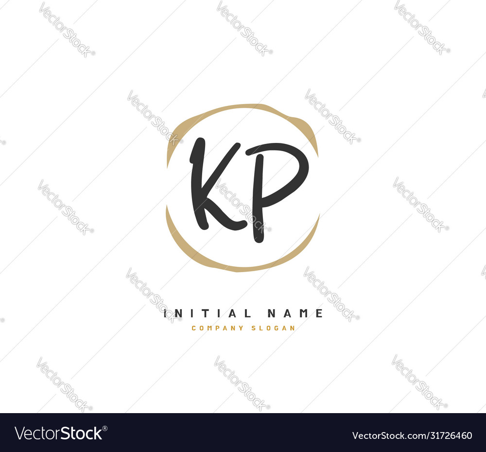 K p kp beauty initial logo handschrift vector image K p kp beauty initial logo handschrift