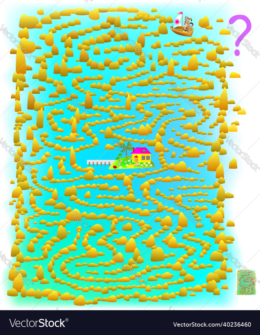 Logic puzzle game with labyrinth for children Vector Image