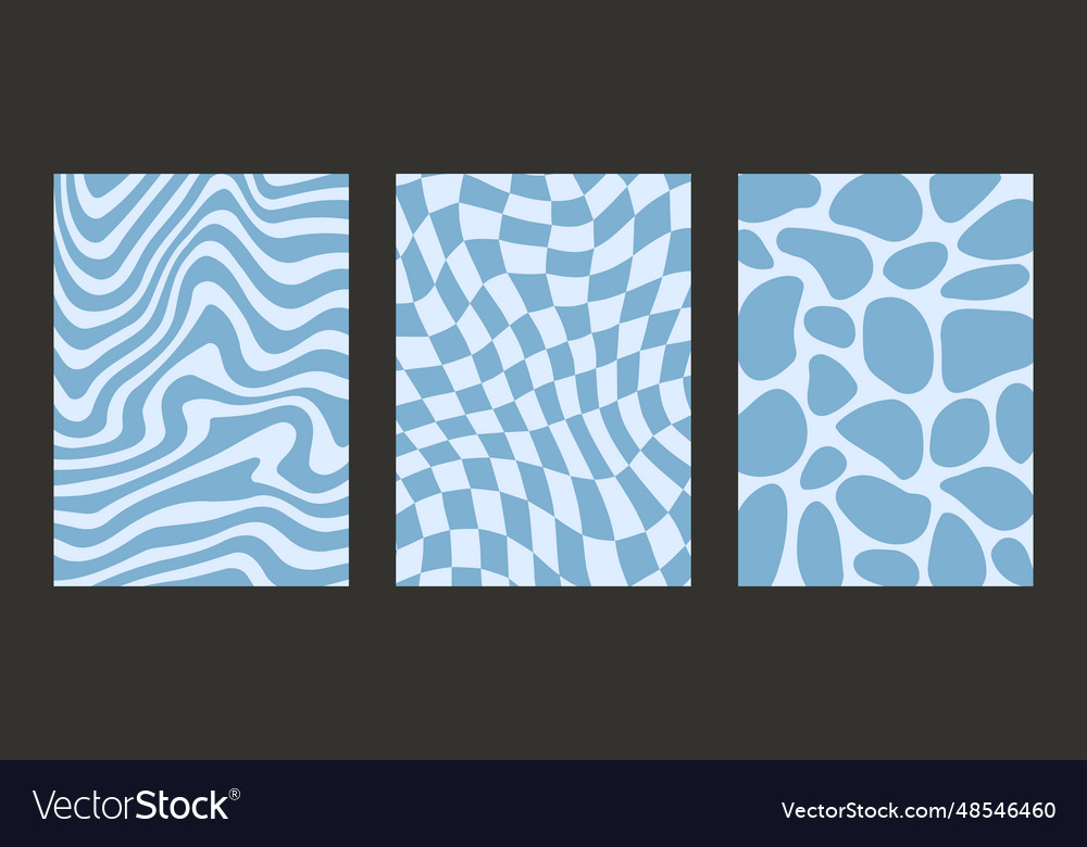Retro distorted checkered blob and wave vector image Retro distorted checkered blob and wave