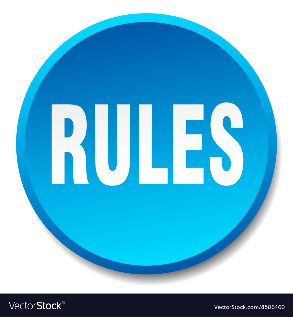 Rules blue round flat isolated push button Vector Image