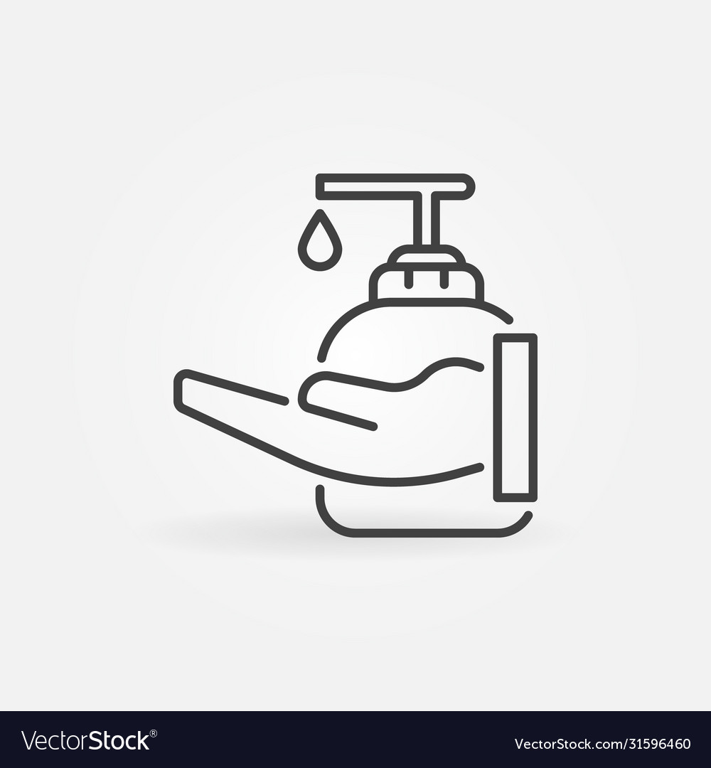 Sanitizer For Hands Outline Icon Disinfection Vector Image