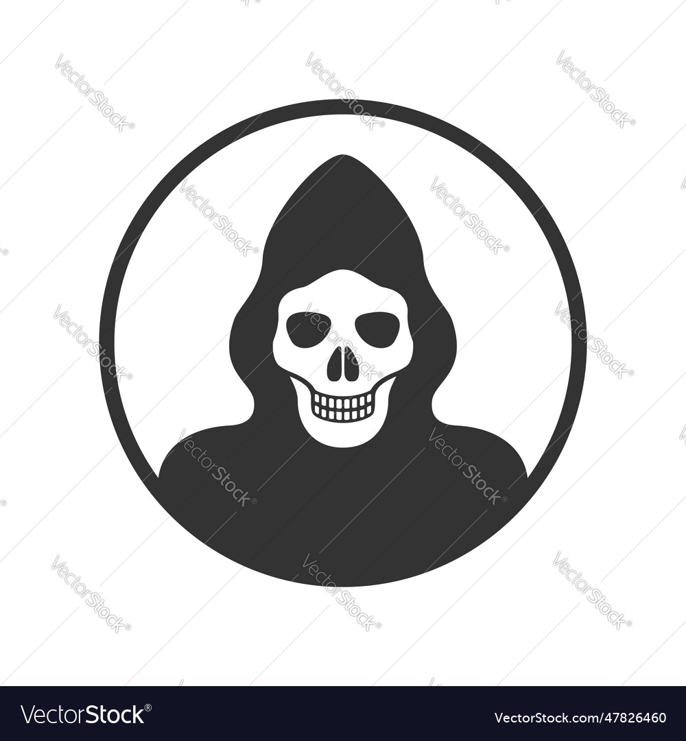 Scull in hood Royalty Free Vector Image - VectorStock