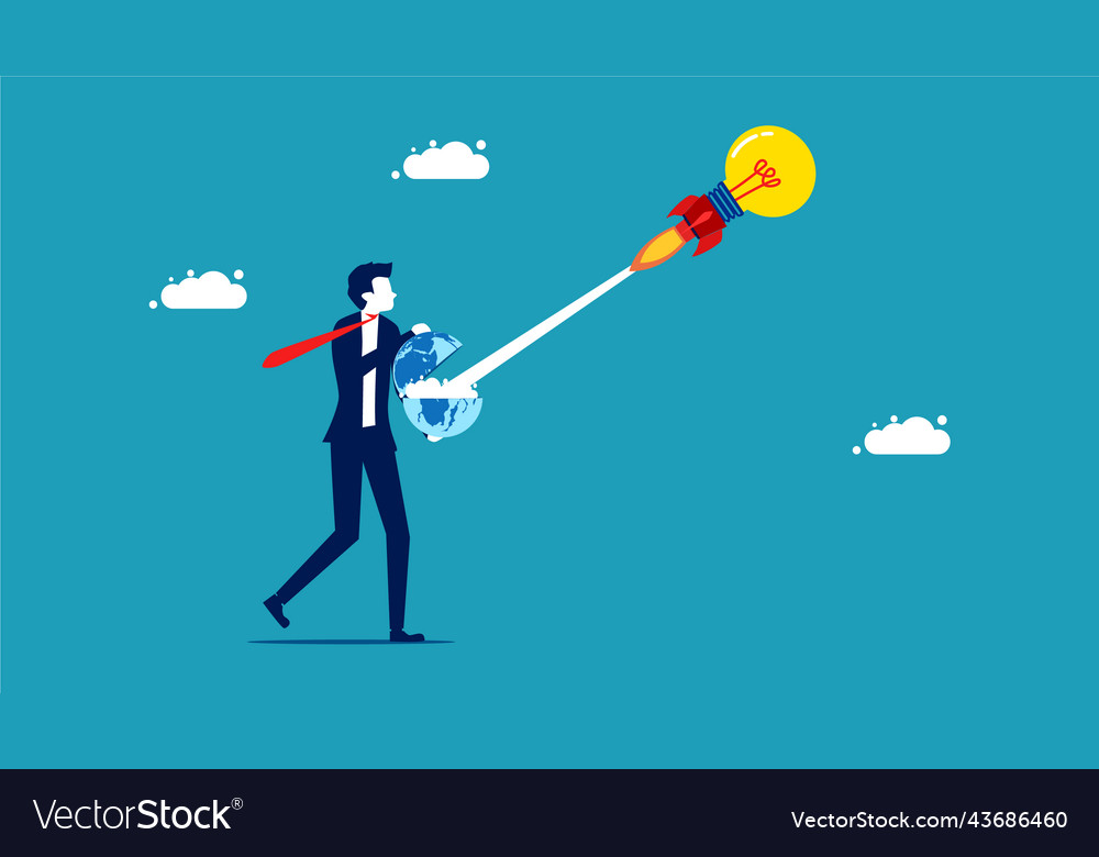 Spread knowledge in the world businessman Vector Image