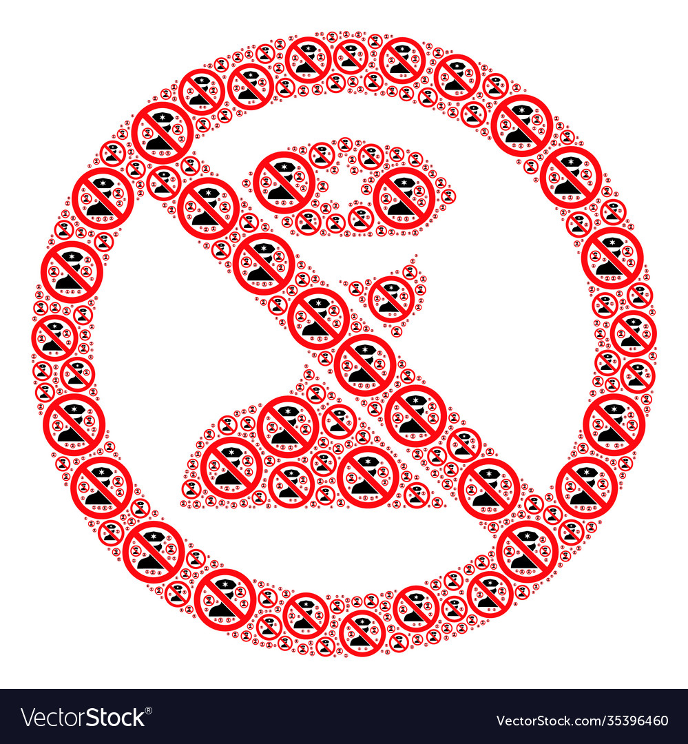 Stop policeman recursion mosaic itself items Vector Image Stop policeman recursion mosaic itself items