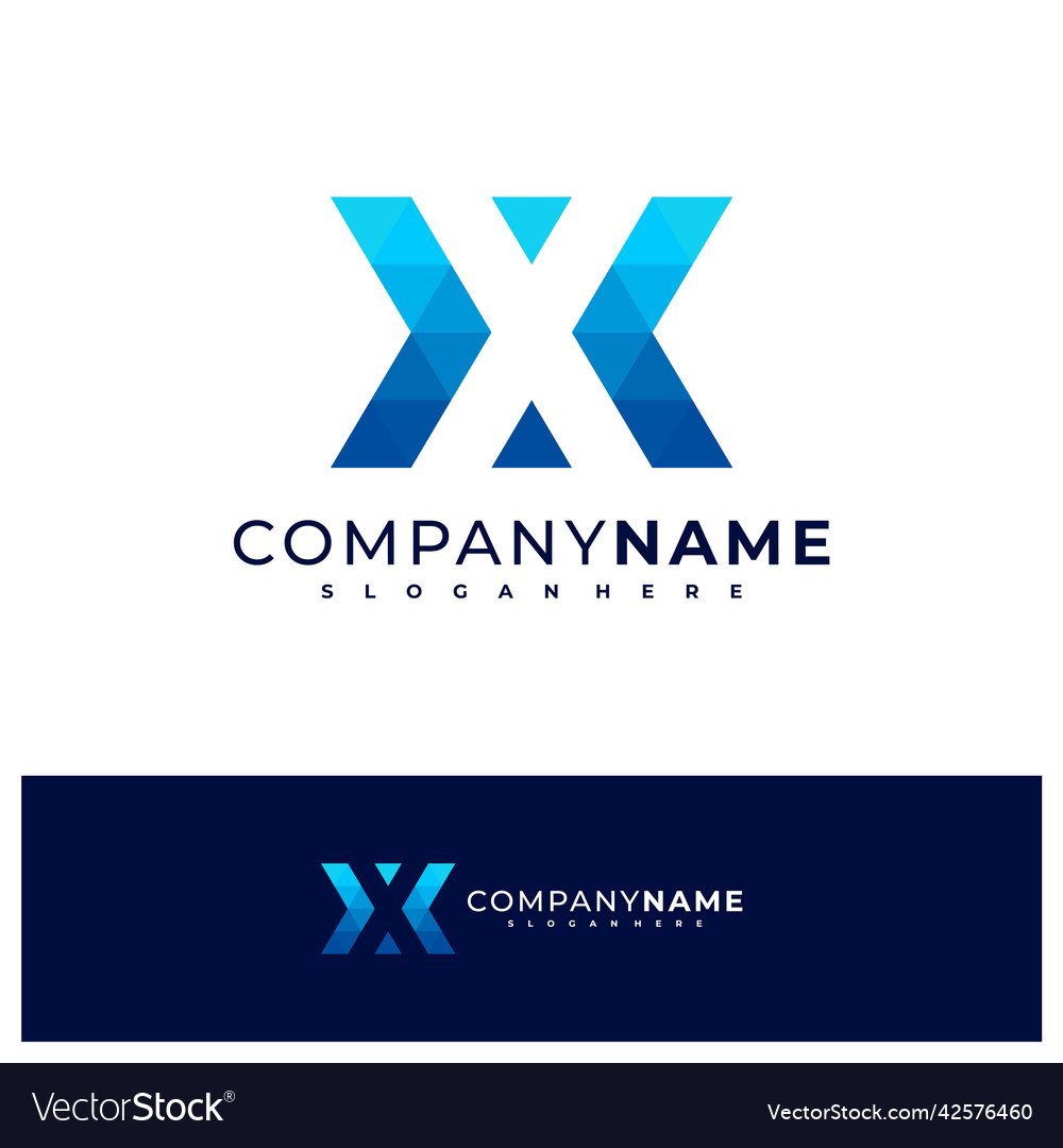 Triangle X Logo Design Creative X Logo Concepts Vector Image