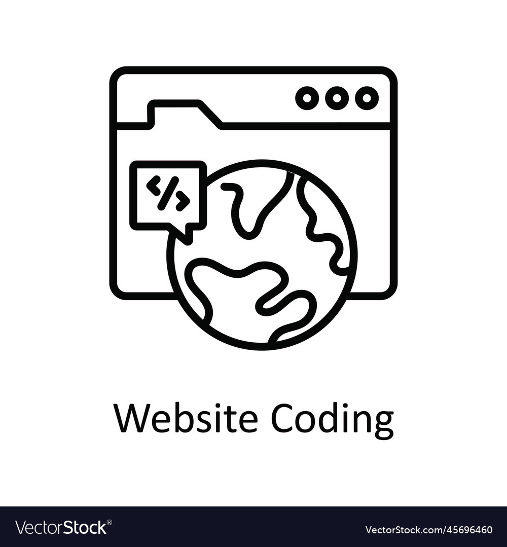 Website coding outline icon design