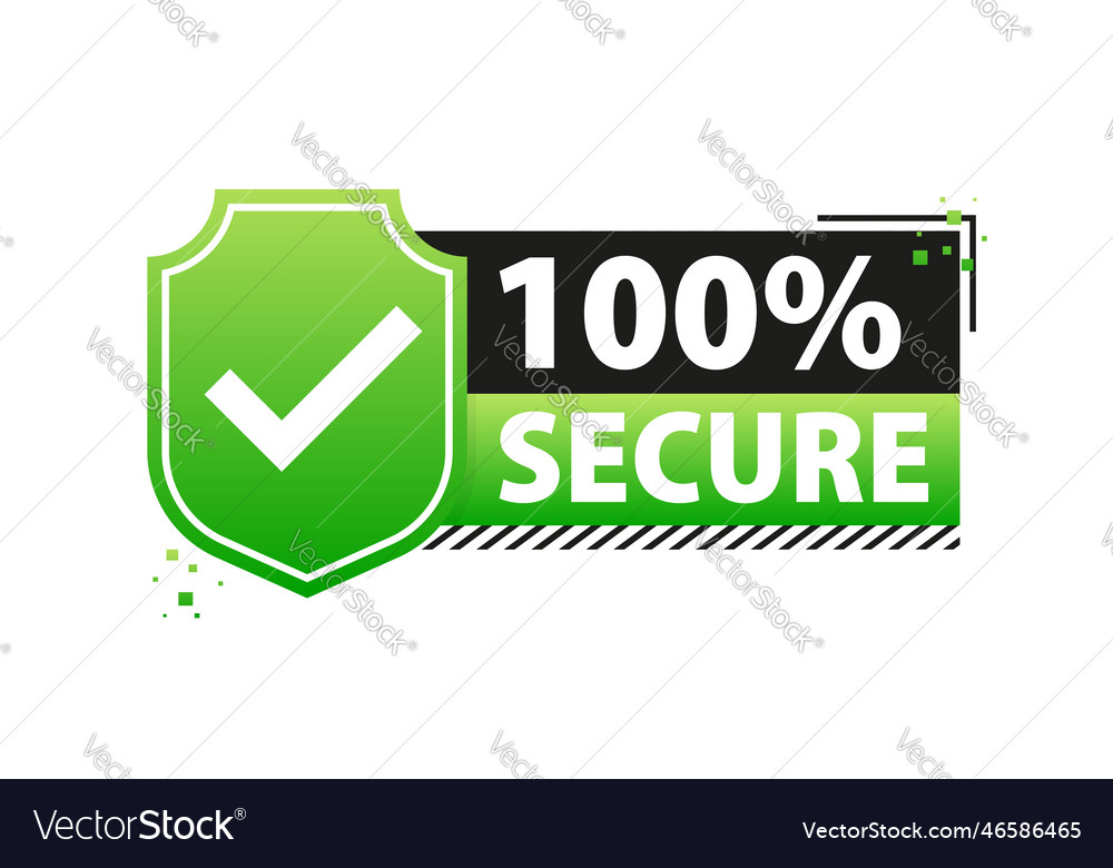 100 percent secure label maximum data protection vector image 100 percent secure label maximum data protection