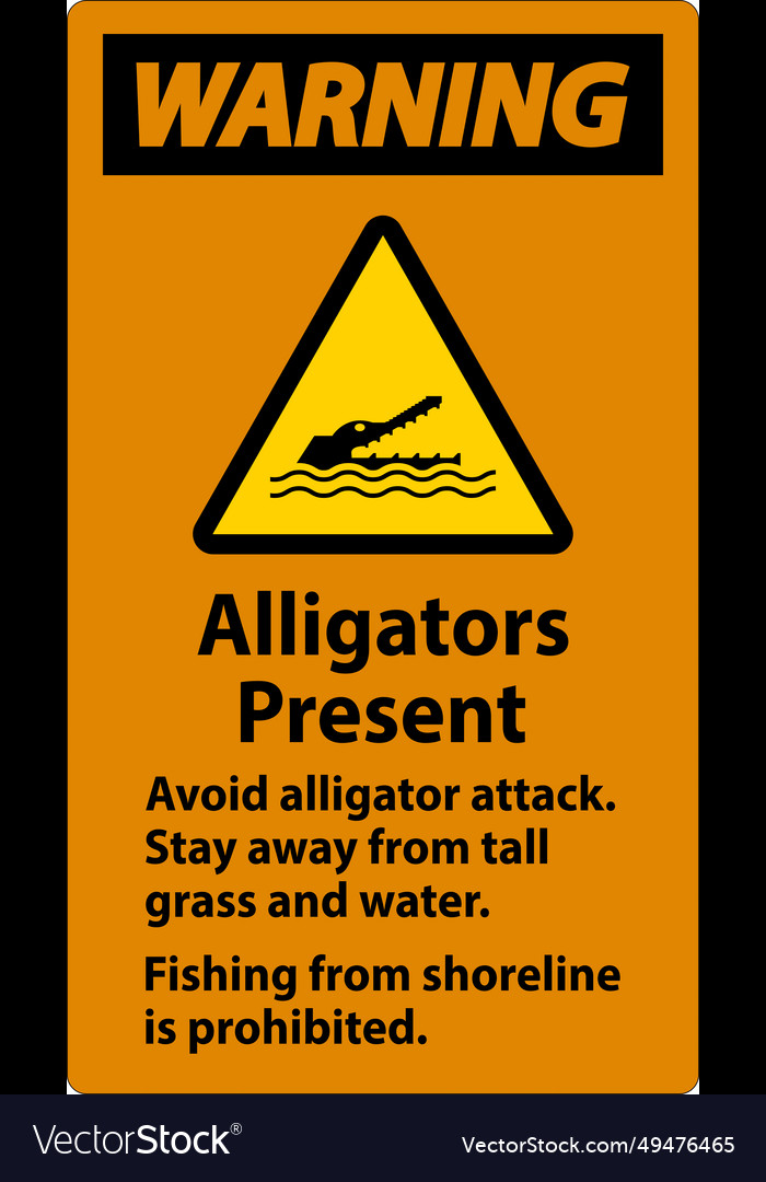 Alligator warning sign danger - alligators Vector Image