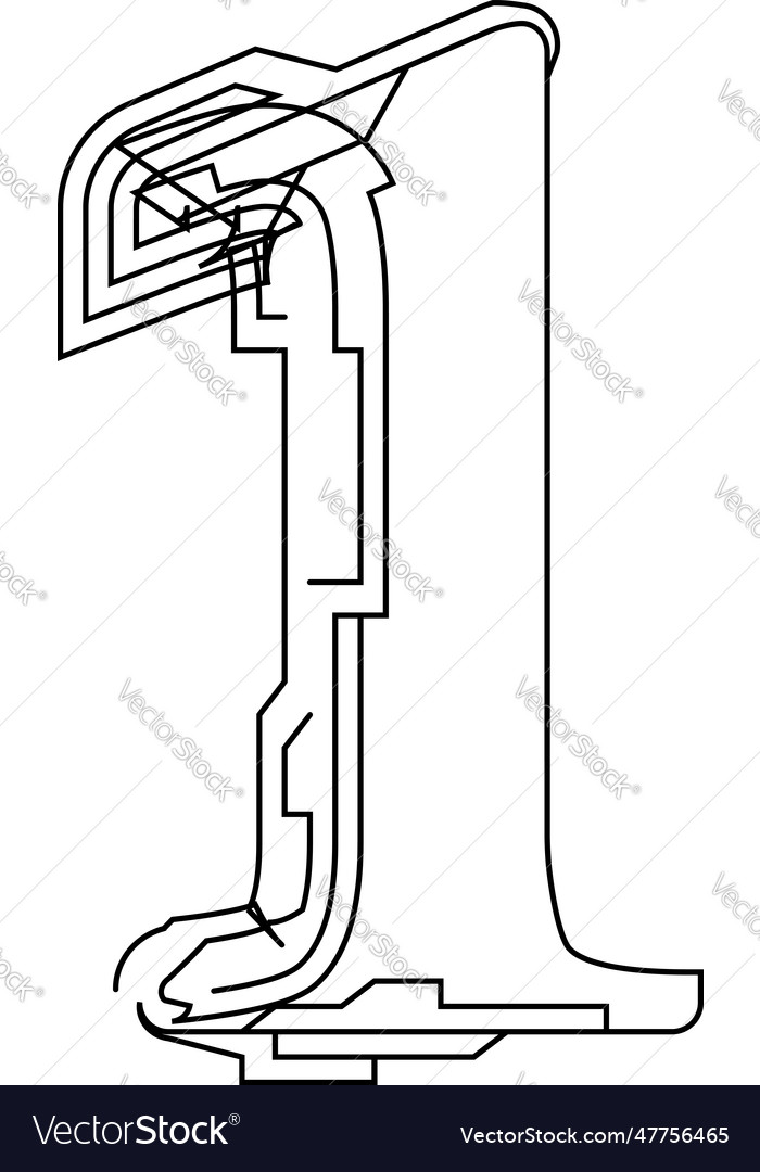 Architectural project font technical draw style vector image Architectural project font technical draw style