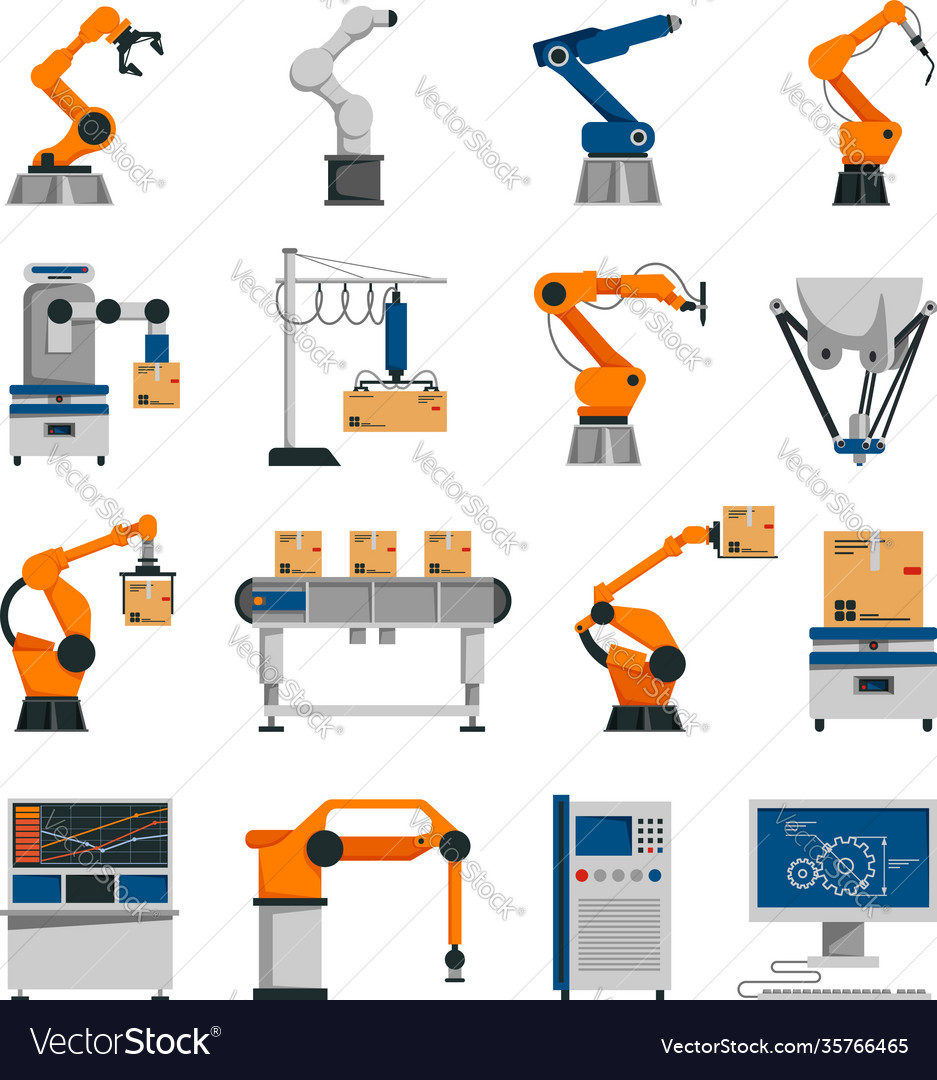 Automation icons set vector image Automation icons set