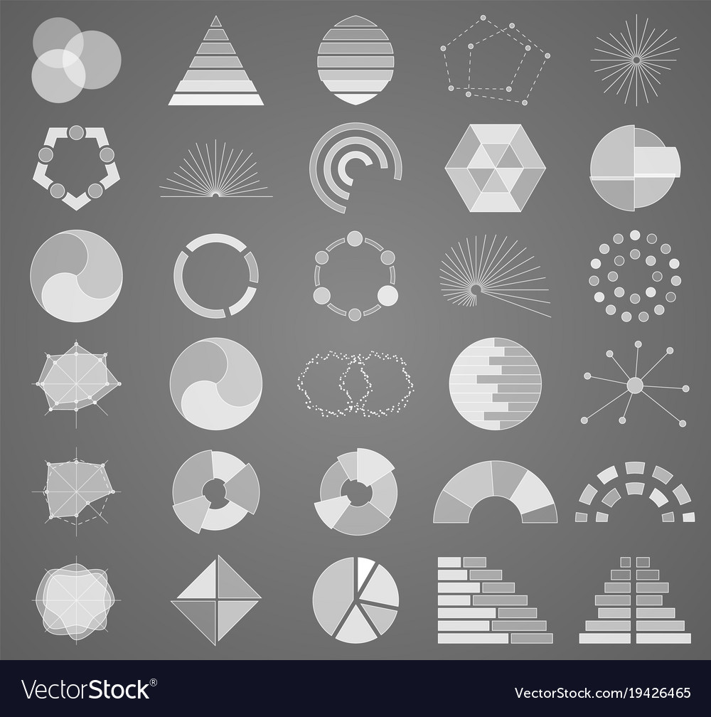 Business chart collection set of graphs data