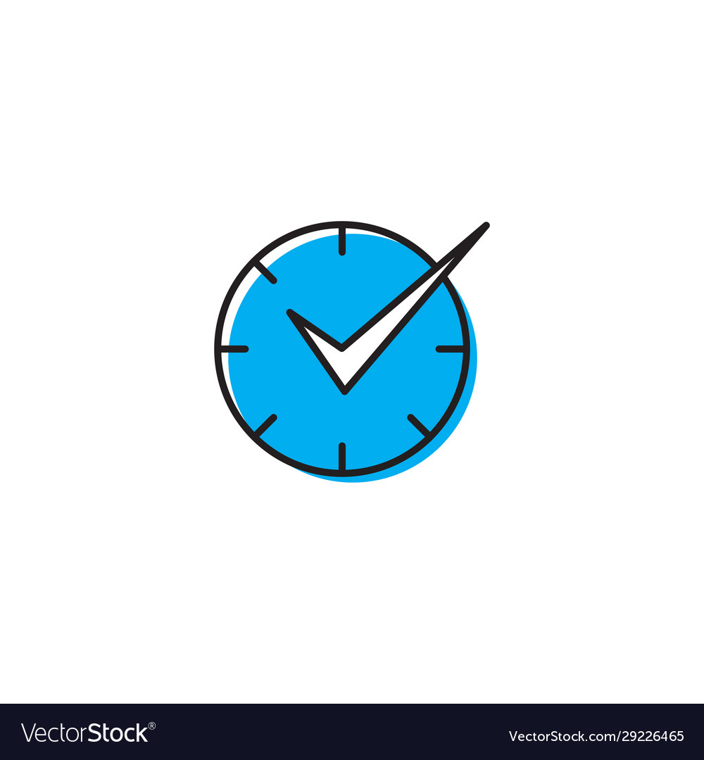 Check time icon logo design element isolated vector image Check time icon logo design element isolated