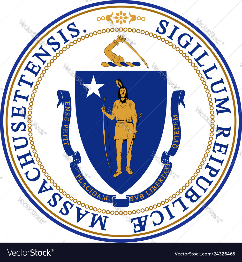 Coat of arms massachusetts in united states Vector Image