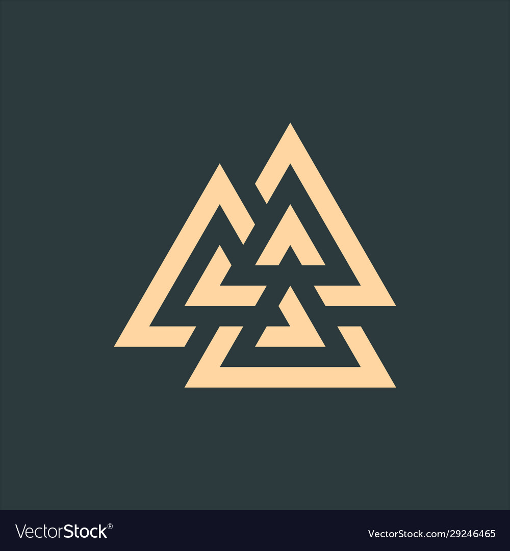 Geometric triangle unity or trinity abstract logo