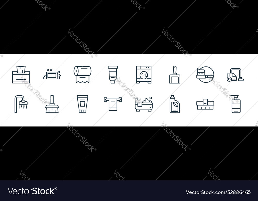 Hygiene line icons linear set quality Vector Image Hygiene line icons linear set quality