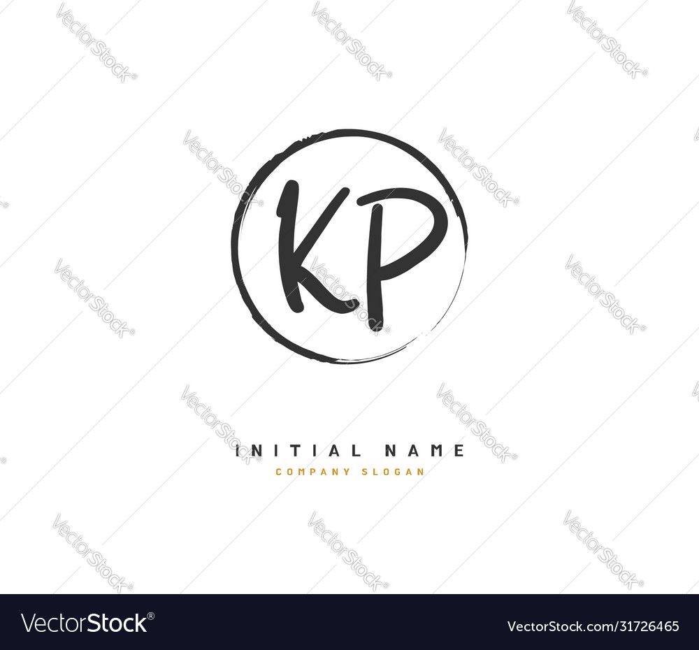K p kp beauty initial logo handschrift vector image K p kp beauty initial logo handschrift