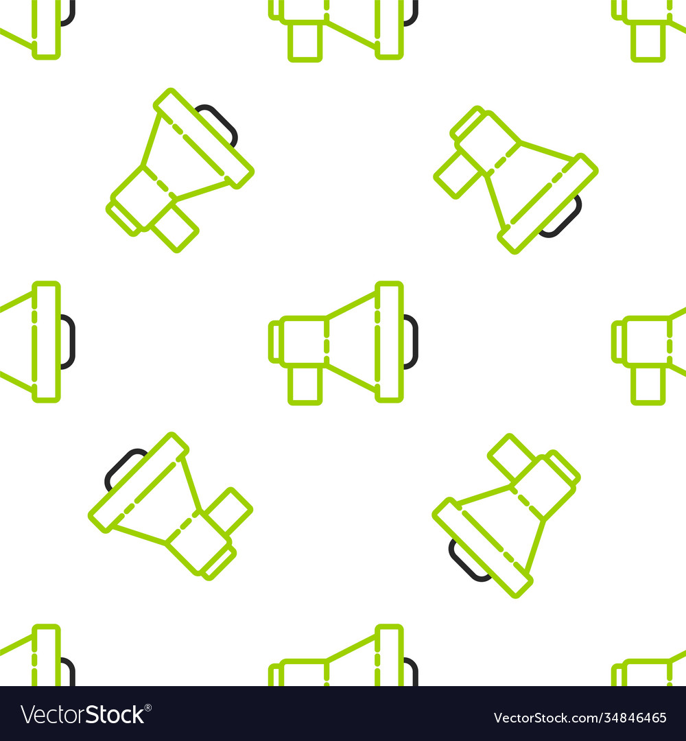 Line megaphone icon isolated seamless pattern vector image Line megaphone icon isolated seamless pattern