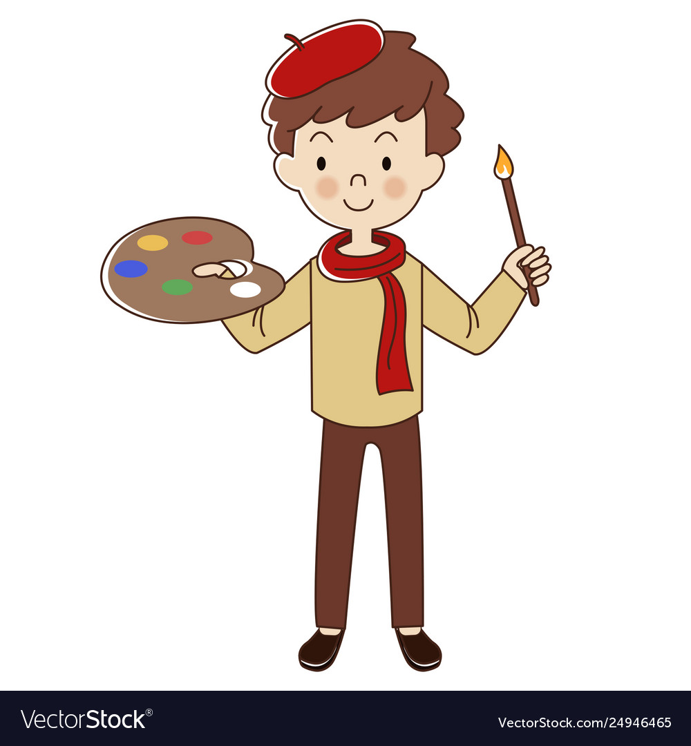 Man Artist Royalty Free Vector Image - Vectorstock