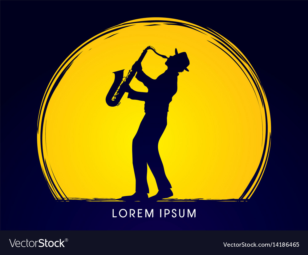 Man Playing Saxophone Graphic Royalty Free Vector Image