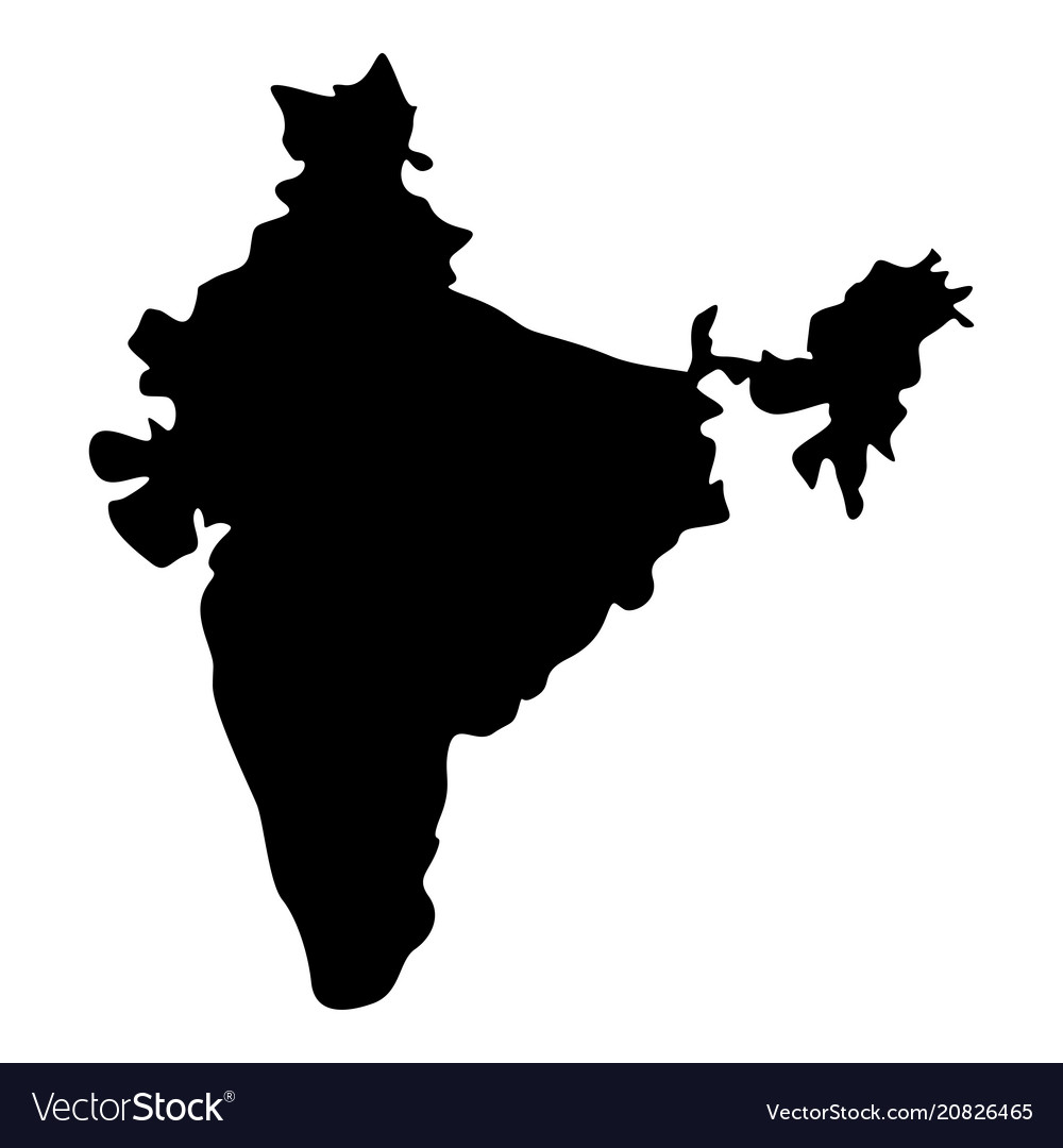 Map india icon black color flat style simple Vector Image