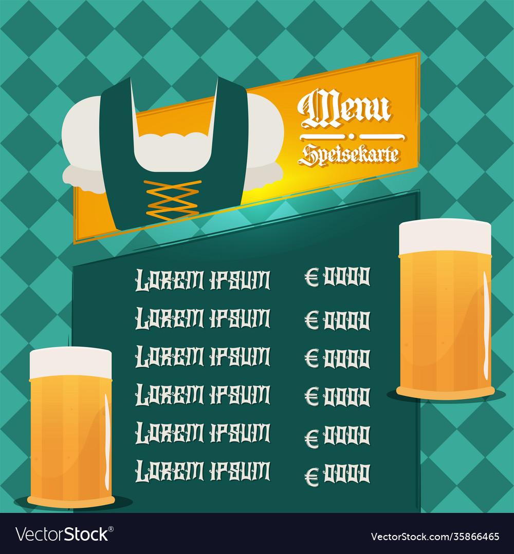 Menu beer green oktoberfest