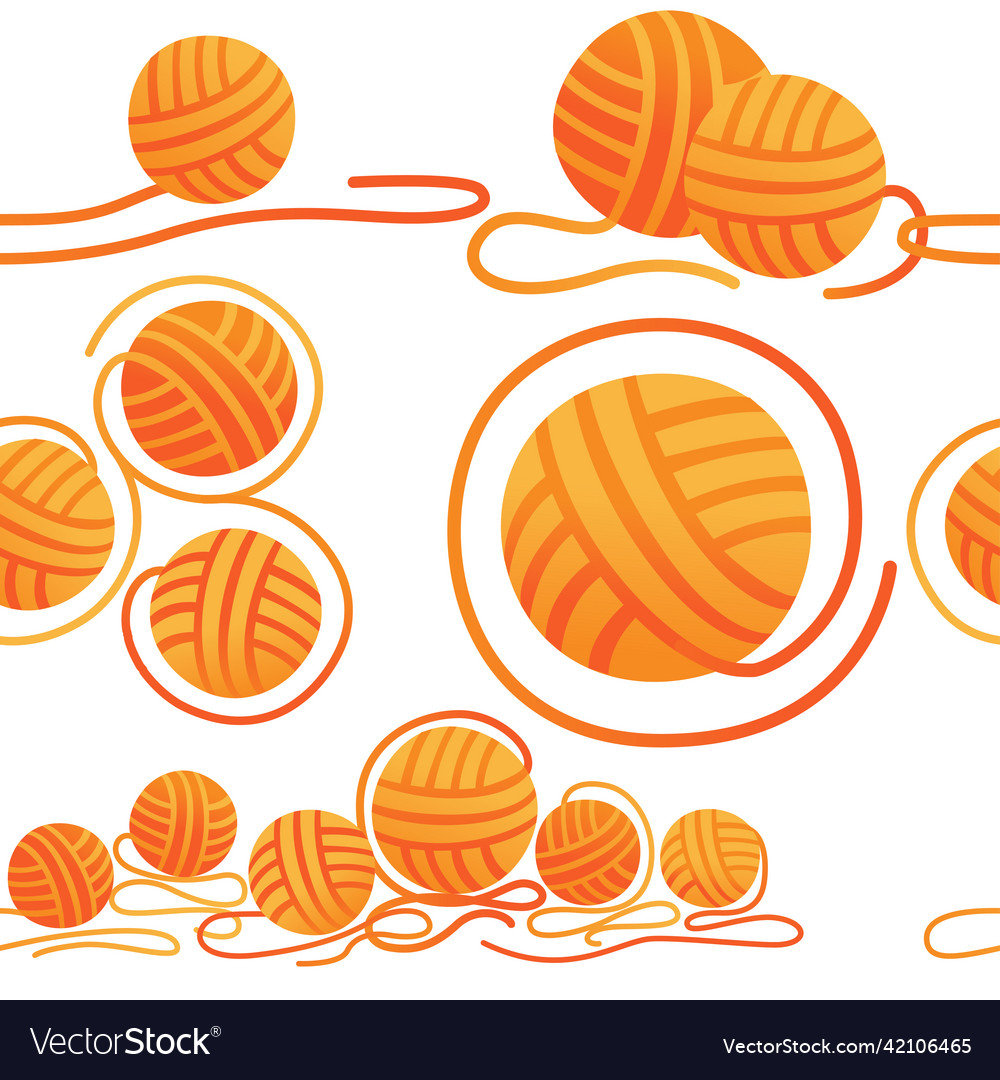 Seamless pattern of balls wool craft item