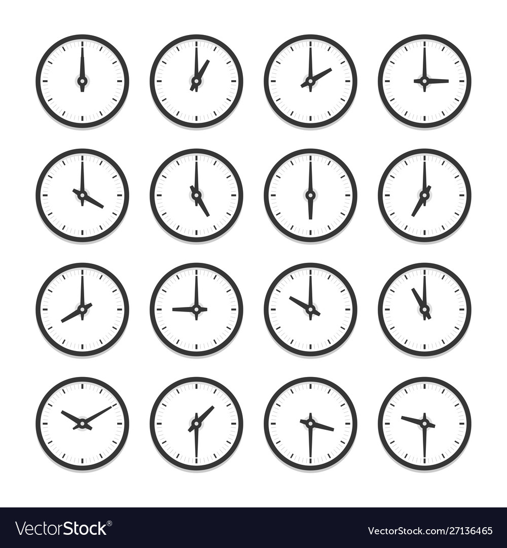 Set clocks for every hour icon Royalty Free Vector Image