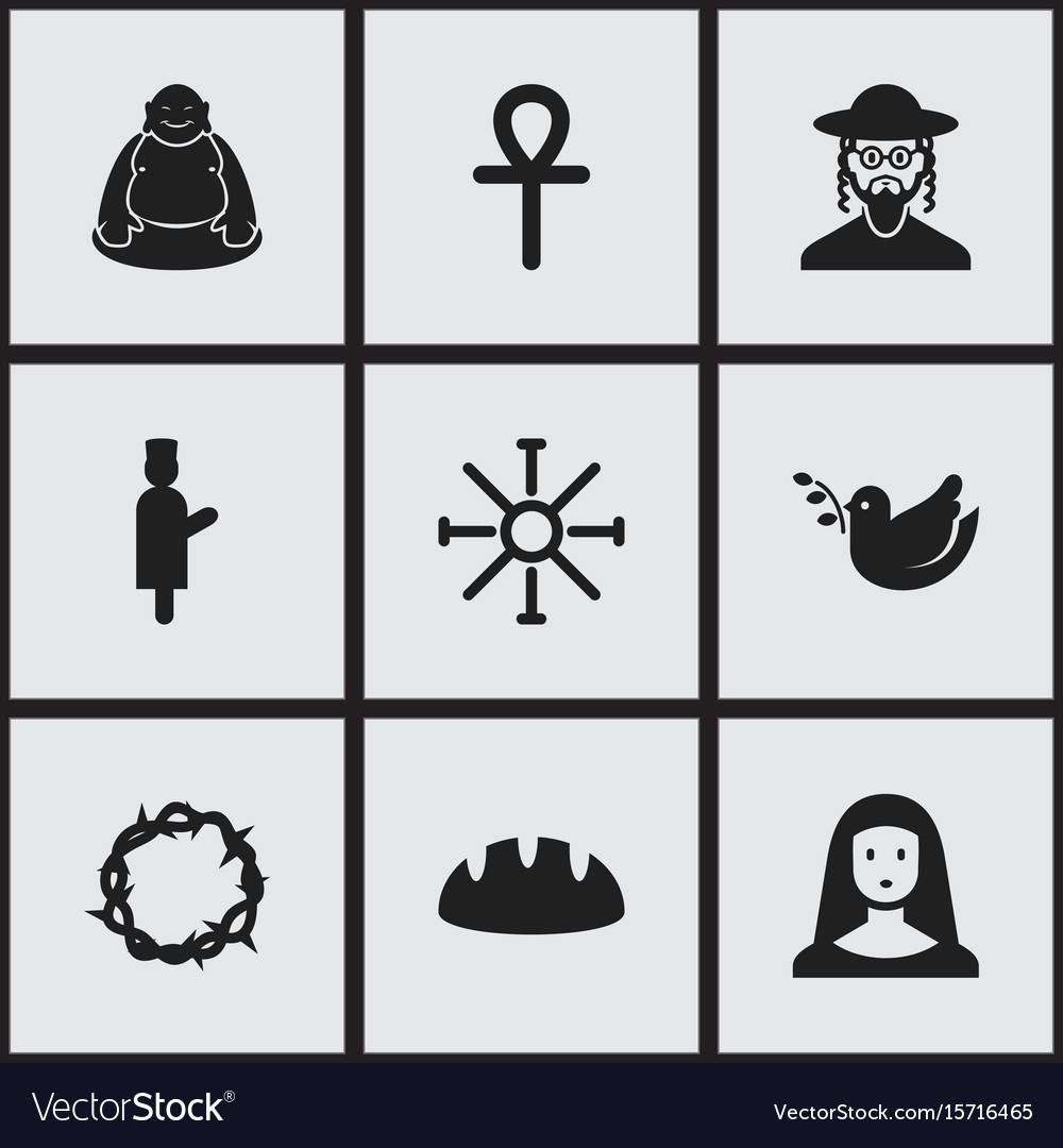 Set von 9 editierbaren Religionssymbolen enthält Symbole