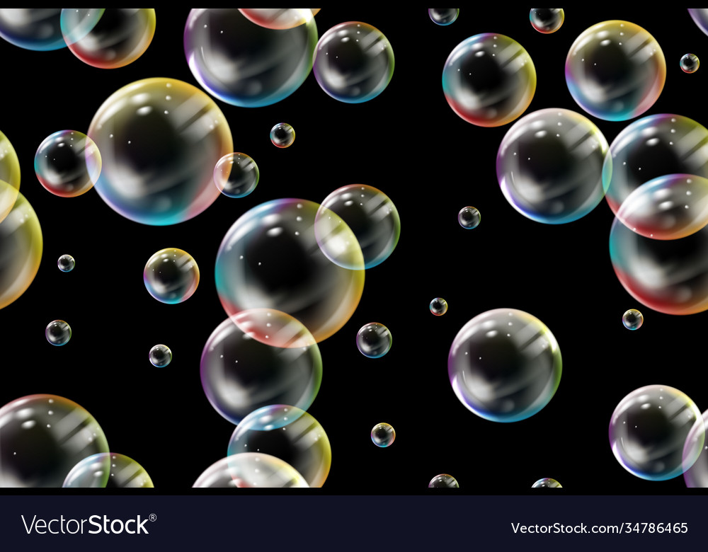 Soap bubbles seamless pattern Vector Image Soap bubbles seamless pattern