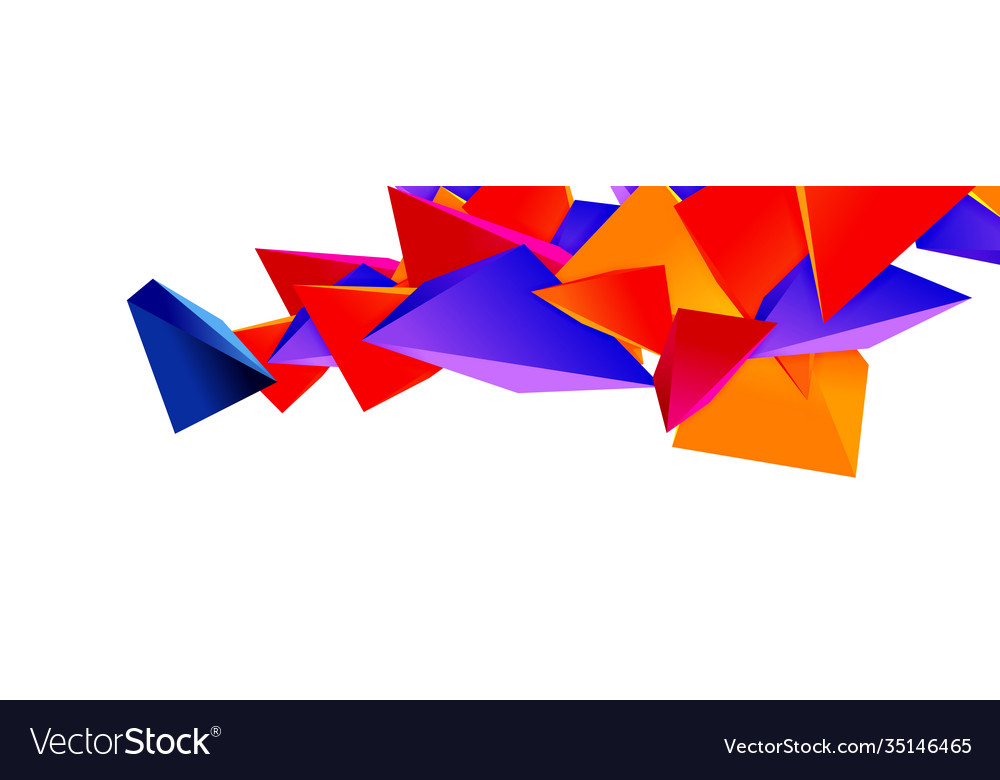 Triangle mosaic abstract background 3d triangular vector image Triangle mosaic abstract background 3d triangular