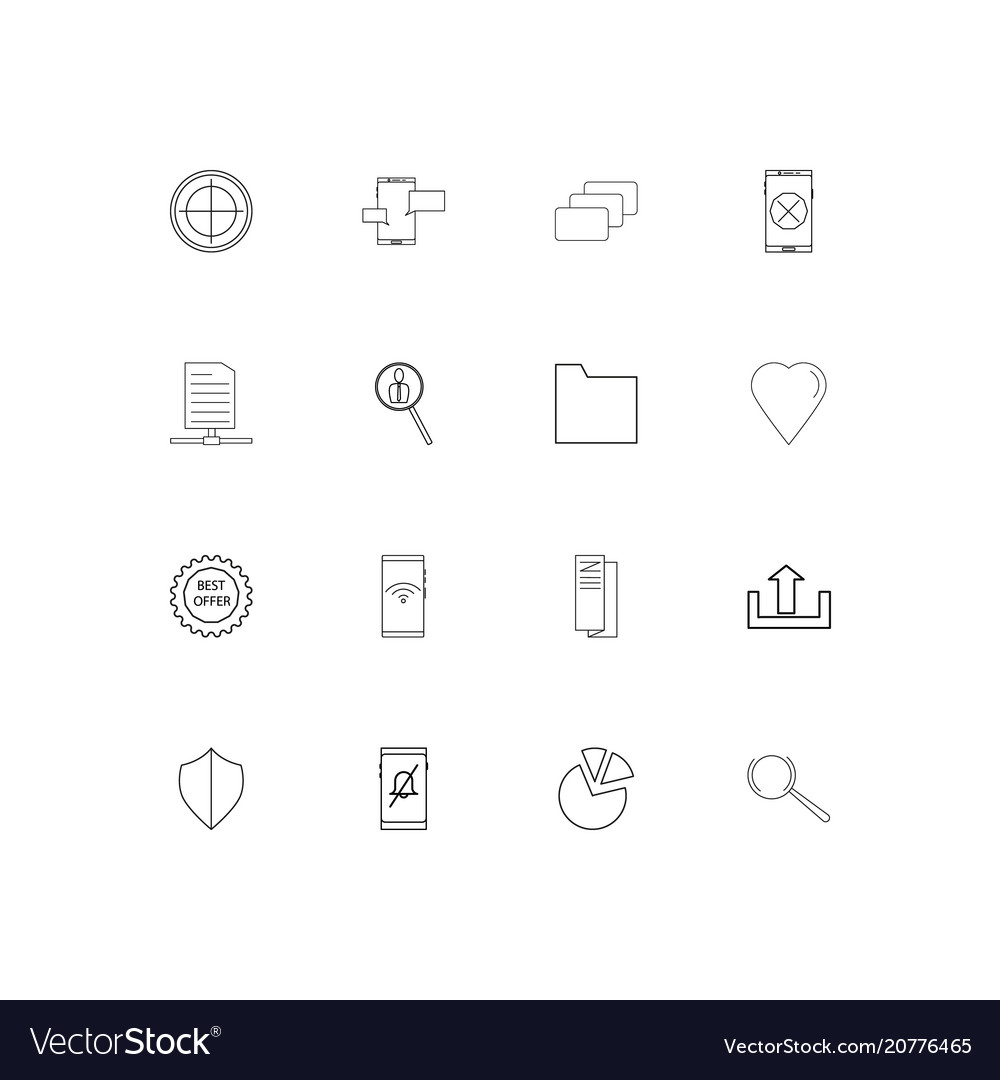 Web linear thin icons set outlined simple
