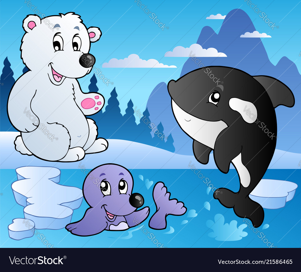 Winter scene with various animals 3 Royalty Free Vector Winter scene with various animals 3 Royalty Free Vector