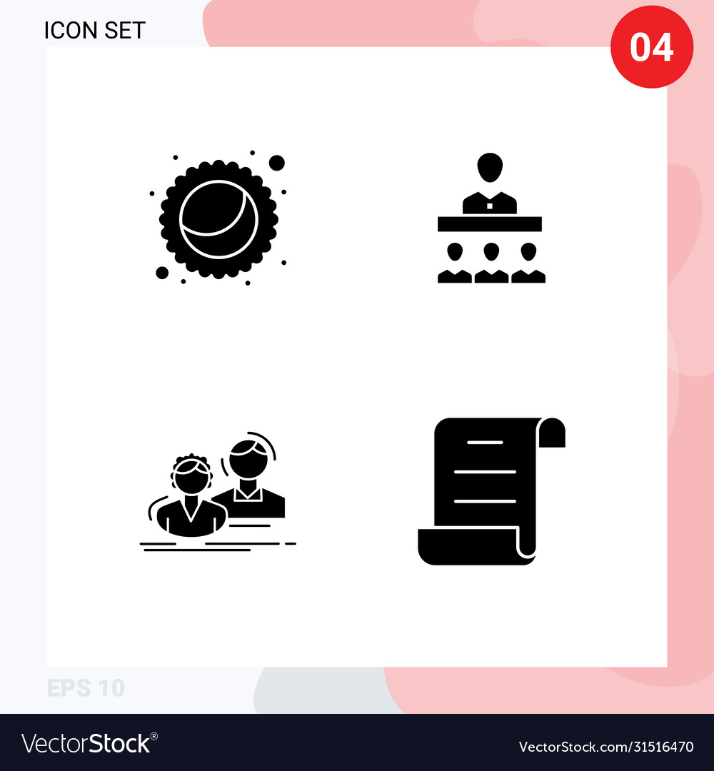 4 universal solid glyphs set for web and mobile