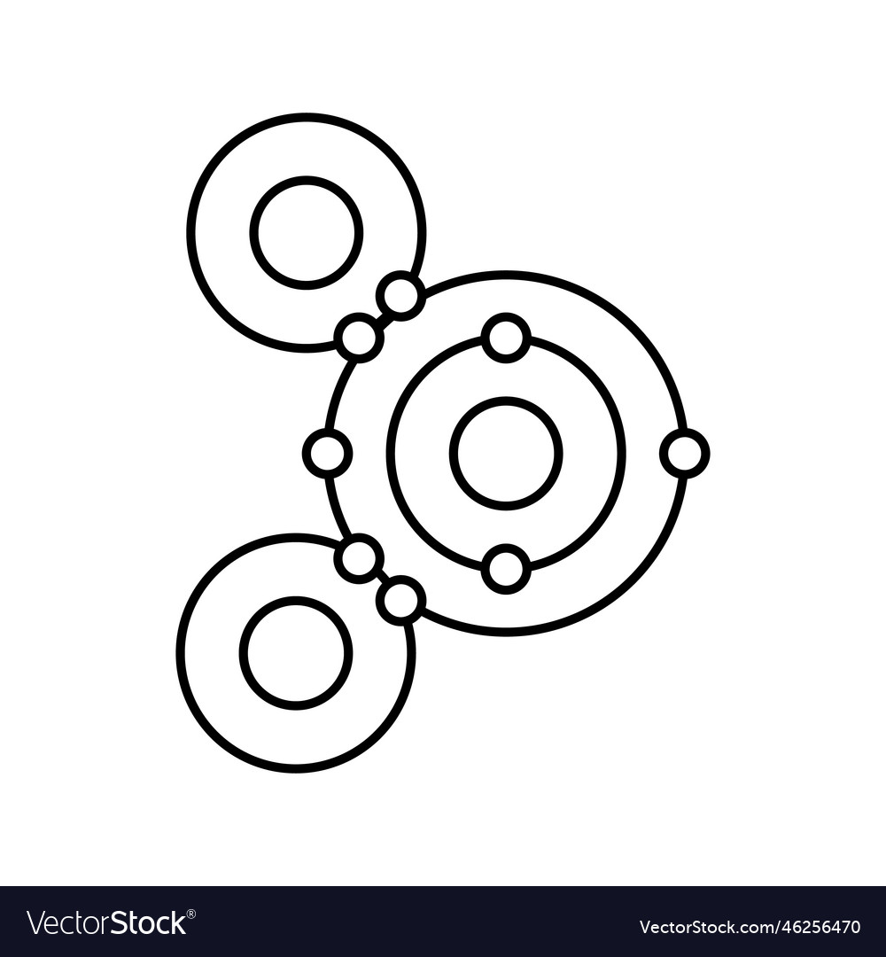 Atom molecular structure line icon
