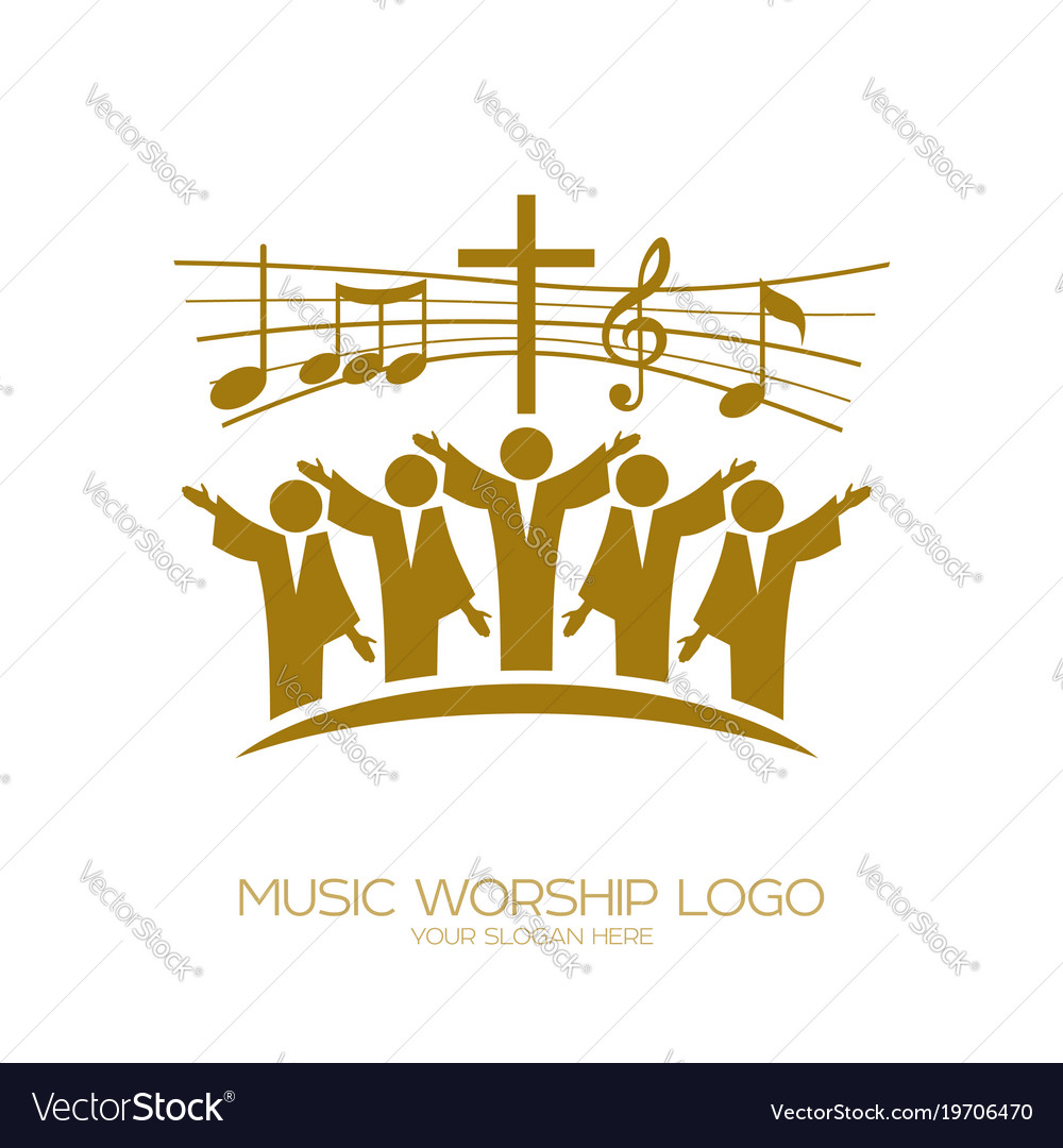 Believers in jesus sing a song Royalty Free Vector Image