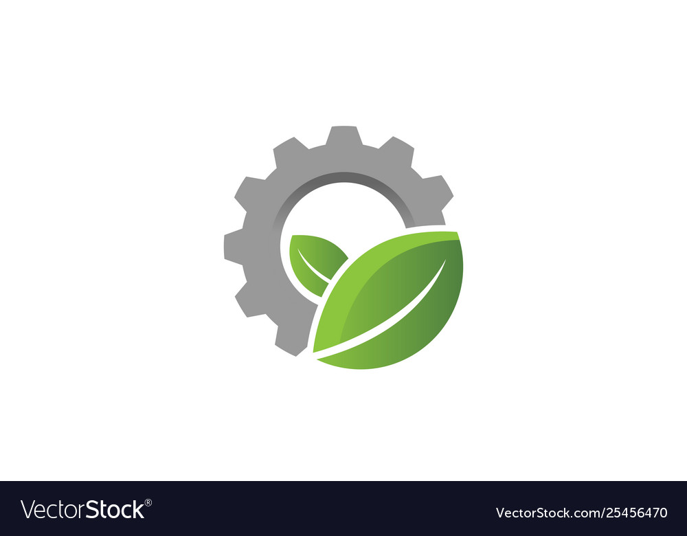 Creative gear leaf agricultural technology logo