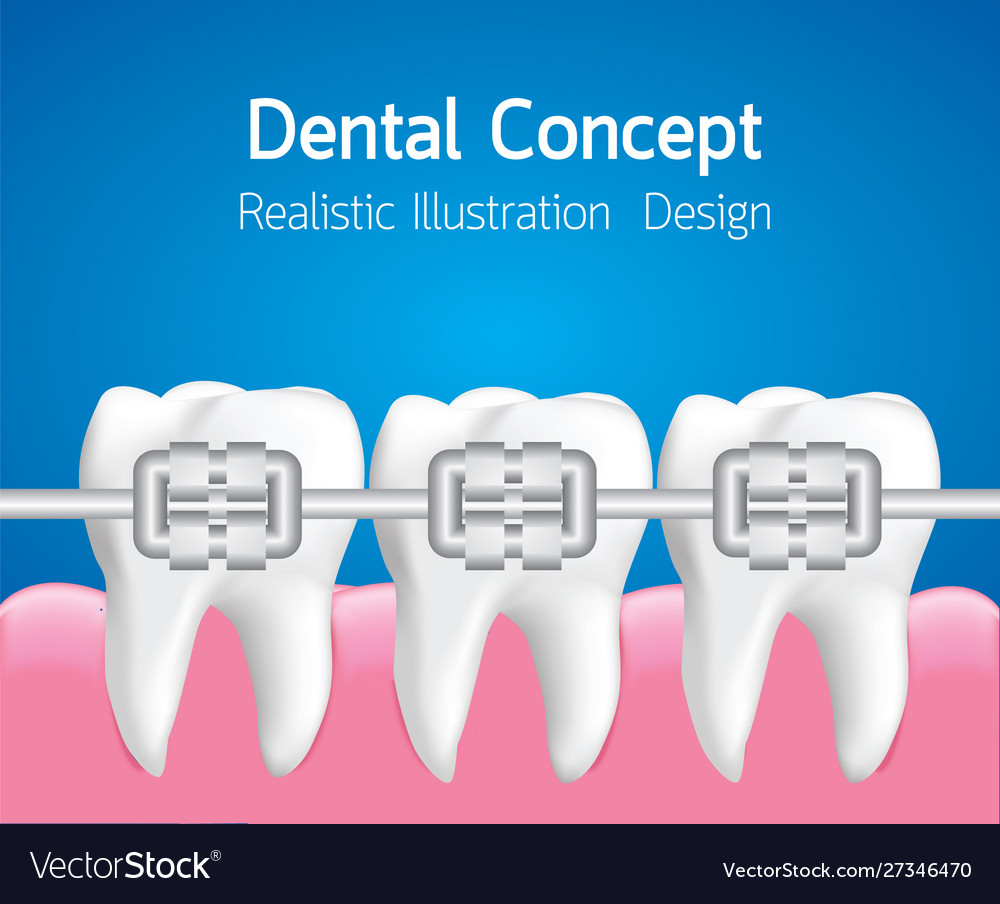 Dental care concept realistic