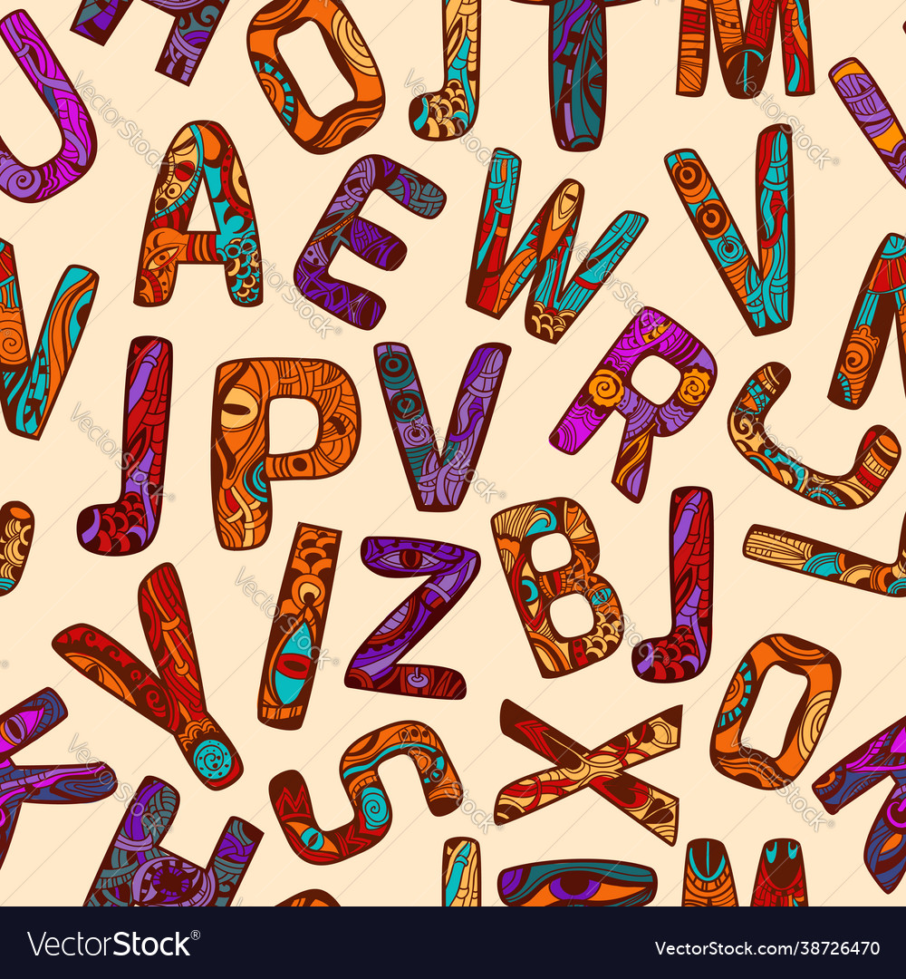 Entangle alphabet seamless pattern