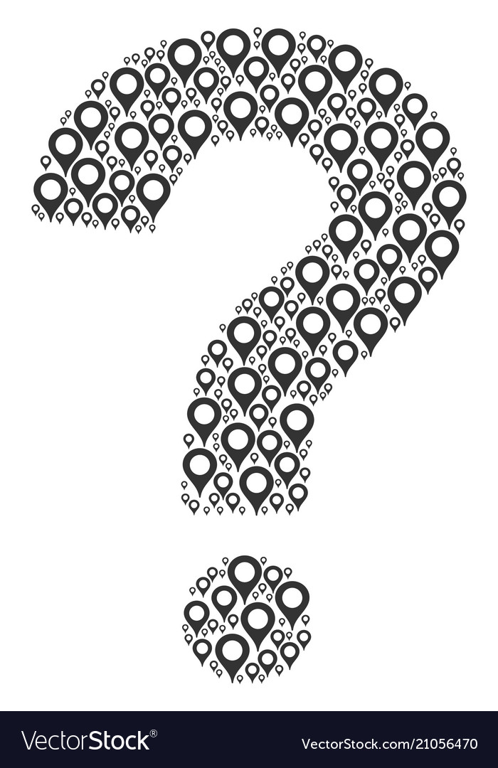 Faq figure of map marker icons Vector Image Faq figure of map marker icons