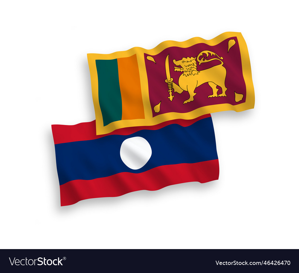 Flags of sri lanka and laos on a white background